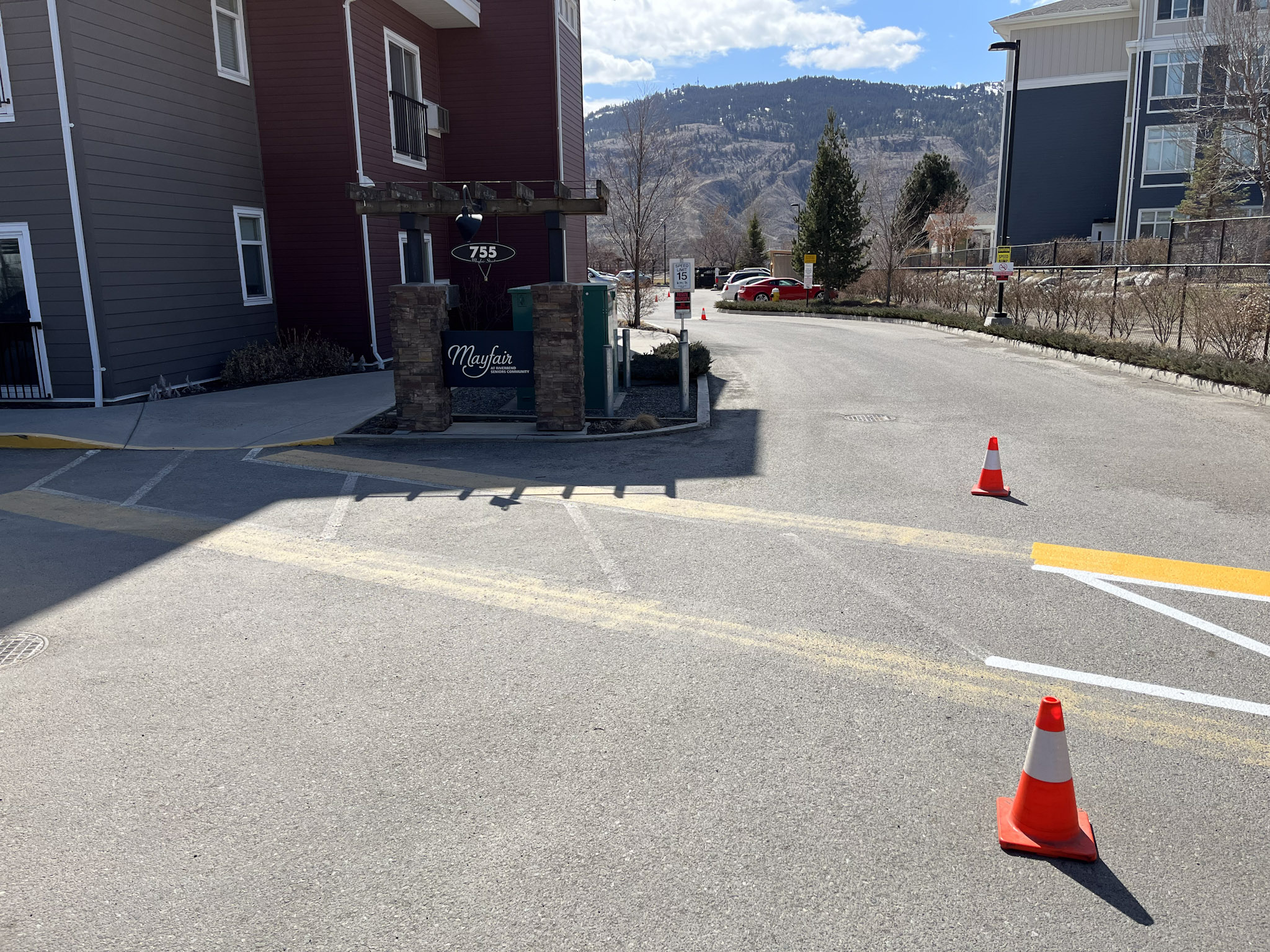 Line painting crew at work in Kamloops