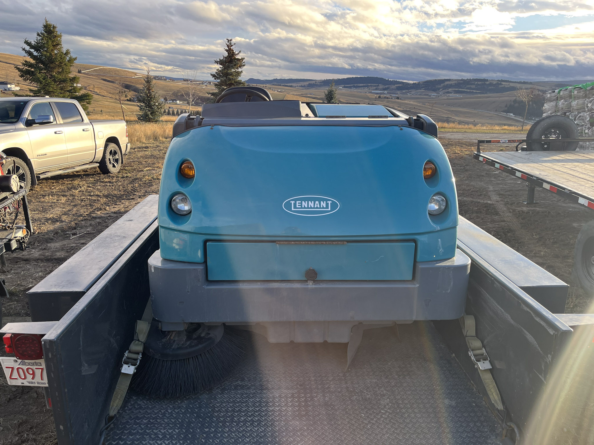 Hauling services with blue truck in Kamloops
